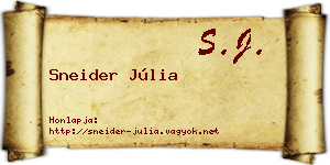 Sneider Júlia névjegykártya