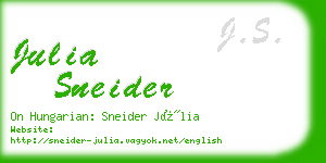 julia sneider business card